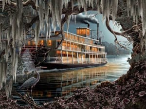Night on the River Lakes & Rivers By SunsOut