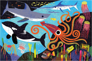 Ocean Predators Glow in the Dark Puzzle Educational By Mudpuppy
