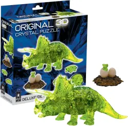 Triceratops with Baby Deluxe 3D Crystal Puzzle - 60 Piece