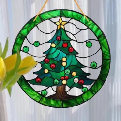 Colorful Christmas Tree Sun Catcher
