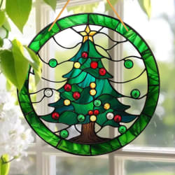 Colorful Christmas Tree Sun Catcher
