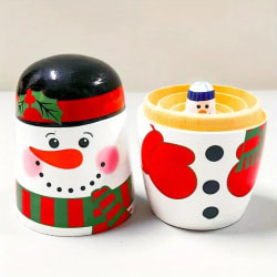 Charming Wooden Snowman Nesting Dolls