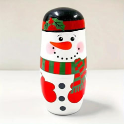 Charming Wooden Snowman Nesting Dolls