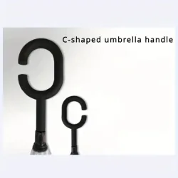 Windproof Double-Layer Reverse Umbrella with C-Handle - Cloud design