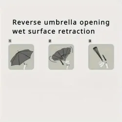 Windproof Double-Layer Reverse Umbrella with C-Handle - Cloud design