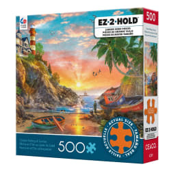 Ocean Fishing At Sunrise Landscape