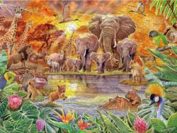 Watering Hole Jungle Animals Glitter / Shimmer / Foil Puzzles