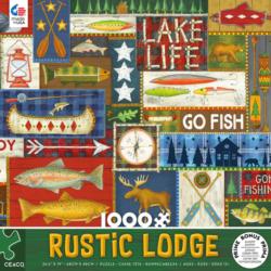 Rustic Lodge - Lake Life Collage Jigsaw Puzzle