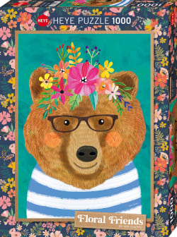 Floral Friends, Gentle Bruin - 1000 Piece Jigsaw Puzzle by