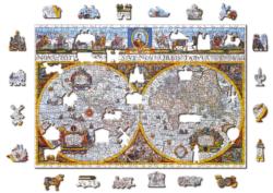 Nova Terrarum Antique Map - Scratch and Dent Fine Art Wooden Jigsaw Puzzle