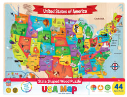 USA Wood Map Educational