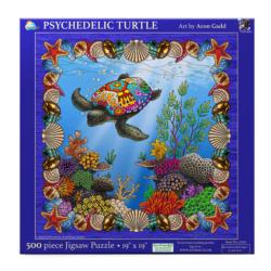 Psychedelic Turtle Sea Life Jigsaw Puzzle