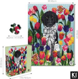 Spring Tulips Dogs Jigsaw Puzzle