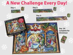 Stained Glass Nativity Jigsaw Puzzle Advent Calendar Christmas Jigsaw Puzzle