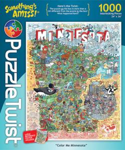 Color Me Minnesota Twist Puzzle - Scratch and Dent Landmarks & Monuments Jigsaw Puzzle