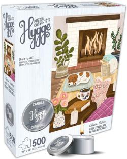 Cozy Fireplace (With Scented Candle) Dogs Jigsaw Puzzle