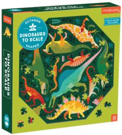 Dinosaurs to Scale Octagon Shaped Puzzle Dinosaurs Shaped Puzzle