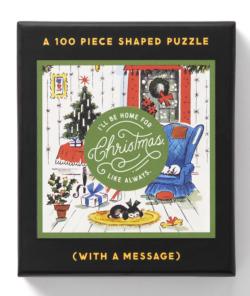 Home for Christmas Mini Shaped Puzzle Humor Jigsaw Puzzle