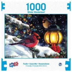 The Glow of Winter Lights Birds Jigsaw Puzzle