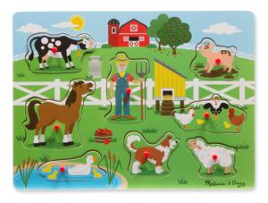 Old McDonald's Farm Farm Animal Chunky / Peg Puzzle By Melissa and Doug