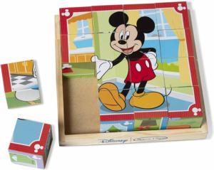Mickey Mouse Wooden Cube Puzzle Disney Block Puzzle By Melissa and Doug