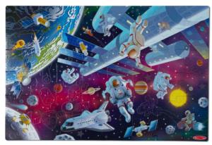 Outer Space Glow in the Dark Floor Puzzle Space Round Jigsaw Puzzle By Melissa and Doug