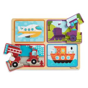 Green Start Wooden Puzzle - Ready, Set, Go Vehicles Children's Puzzles By Melissa and Doug