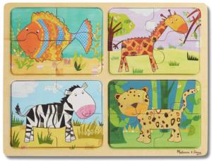 Green Start Wooden Puzzle - Animal Patterns Children's Cartoon Children's Puzzles By Melissa and Doug