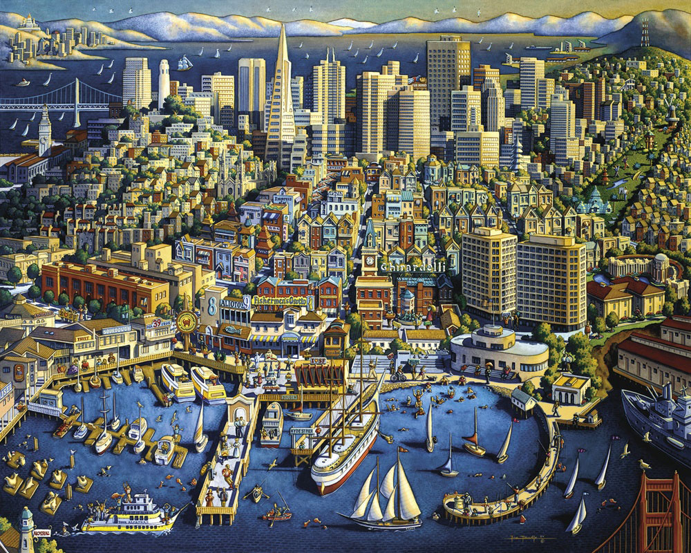 San Francisco Folk Art Jigsaw Puzzle By Dowdle Folk Art