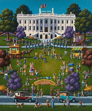 White House Easter Americana Jigsaw Puzzle By Dowdle Folk Art