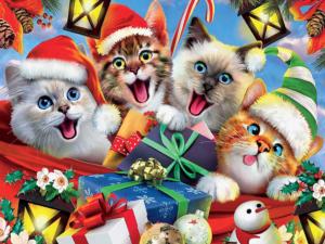 Kitty Holiday Selfies Christmas Jigsaw Puzzle By Ceaco