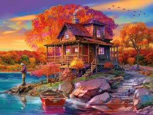 Autumn's Spectrum Cabin & Cottage Jigsaw Puzzle By Ceaco