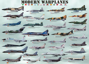 Modern Warplanes Pattern / Assortment Jigsaw Puzzle By Eurographics