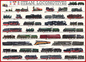 Steam Locomotives Pattern & Geometric Jigsaw Puzzle By Eurographics