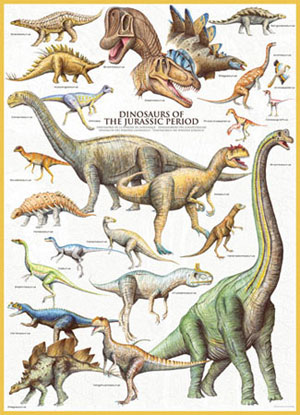 Dinosaurs Jurassic Pattern / Assortment Jigsaw Puzzle By Eurographics