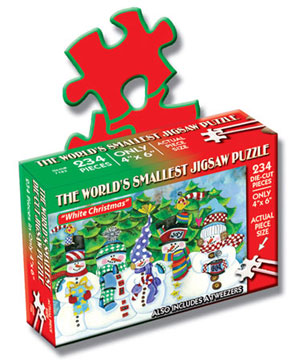 World's Smallest Puzzles Christmas - White Christmas Mini Puzzle Christmas Miniature Puzzle By TDC Games