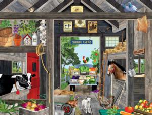 Back Yard Barn Farm Animal Jigsaw Puzzle By Ceaco