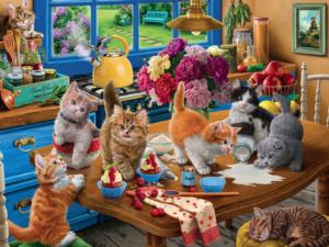 Paws Gone Wild - Kittens in the Kitchen Cats Jigsaw Puzzle By Ceaco
