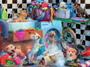 Paws Gone Wild - Wild Wash Days Dogs Jigsaw Puzzle By Ceaco