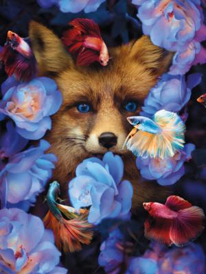 Nature's Beauty - Fox and Fish Flower & Garden Jigsaw Puzzle By Ceaco