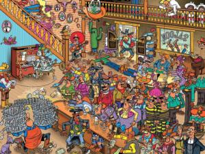Comic Crowds - Saloon Scene Nostalgic & Retro Jigsaw Puzzle By Ceaco