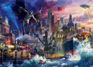 Gotham Pier Showdown Super-heroes Jigsaw Puzzle By Ceaco