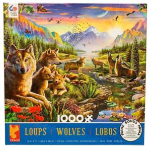 Summer Wolf Family Sunrise & Sunset Jigsaw Puzzle By Ceaco