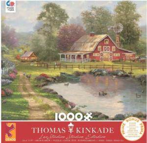 Red Barn Retreat - Scratch and Dent Lakes & Rivers Jigsaw Puzzle By Ceaco