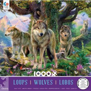 COBBLE HILL 1000 Piece Jigsaw Puzzle WOLVES BY MOONLIGHT Random Pieces NEW 