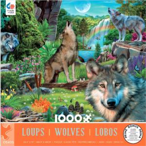 Wolves in Nature Waterfall Jigsaw Puzzle By Ceaco
