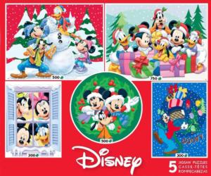 Disney Holiday Fun 5 in 1 Multipack Puzzle Set
