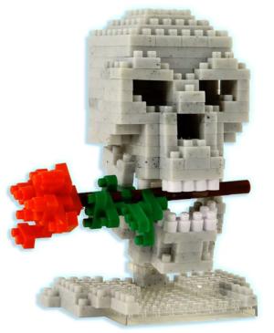 Skull and Rose 3D Pixel Puzzle