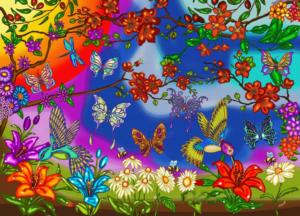 Butterflies and Hummingbirds Butterflies and Insects Jigsaw Puzzle By Jacarou Puzzles