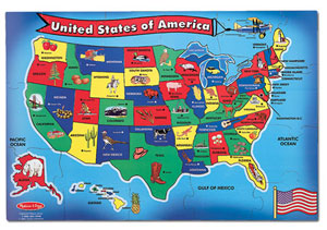 U.S.A. Map United States Children's Puzzles By Melissa and Doug